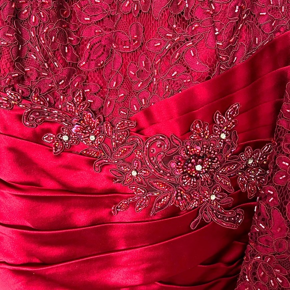 Mother of the Bride Dress Montage Collection by Mon Cheri Burgundy Size 16 P - Picture 4 of 12